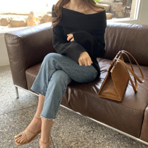 르네 루즈핏 스판 골지 긴팔 여리여리 긴팔 봄 간절기 오프숄더 페미닌 니... 착용 후기 | 사이즈/핏 총정리 - 상품 이미지 3