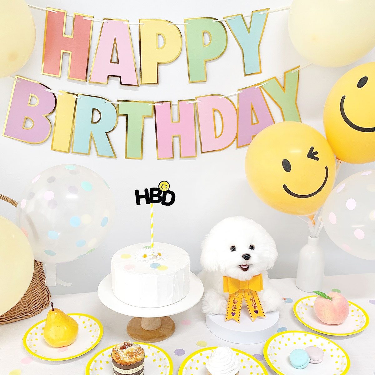 [무료배송] 강아지 고양이 스마일 생일파티세트 - 상세 이미지 4