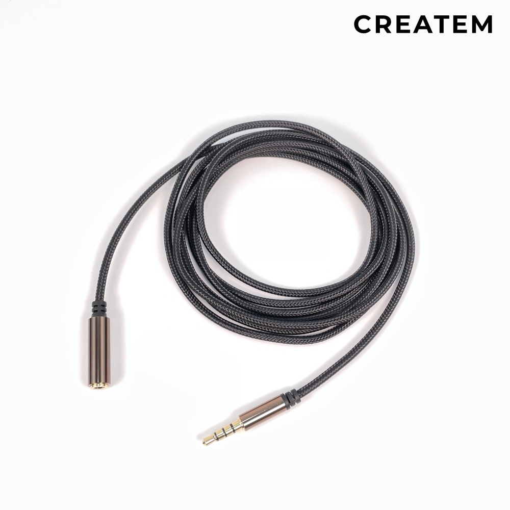 프리미엄 편조 4극 이어폰 연장 케이블 (3극호환) / 핀마이크 연장선 2m, 1개