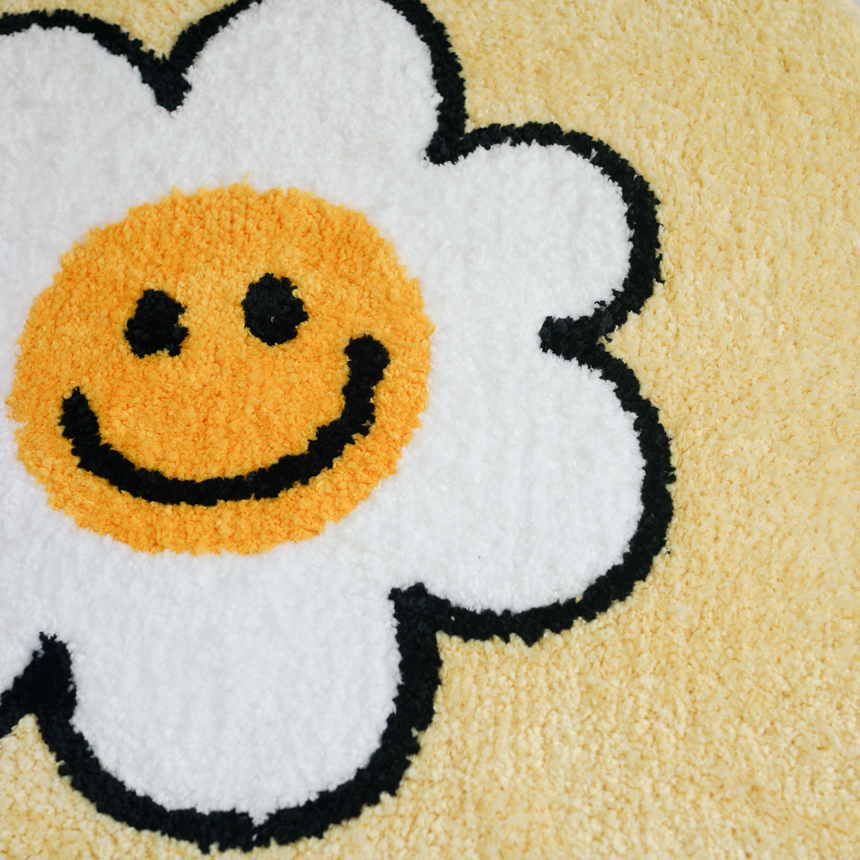 자체제작 스마일 발매트 귀여운 옐로우 꽃 현관 욕실 발매트 집들이 선물