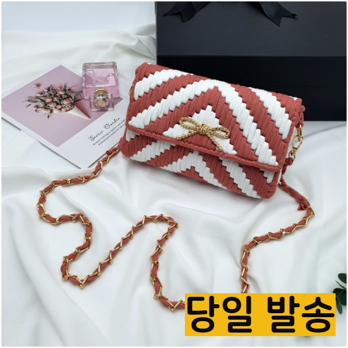 도두리 DIY키트 네트공예 망스티치 가방만들기 코바늘 뜨개질 홈트 취미생활 - 캐럿 - 상세 이미지 3