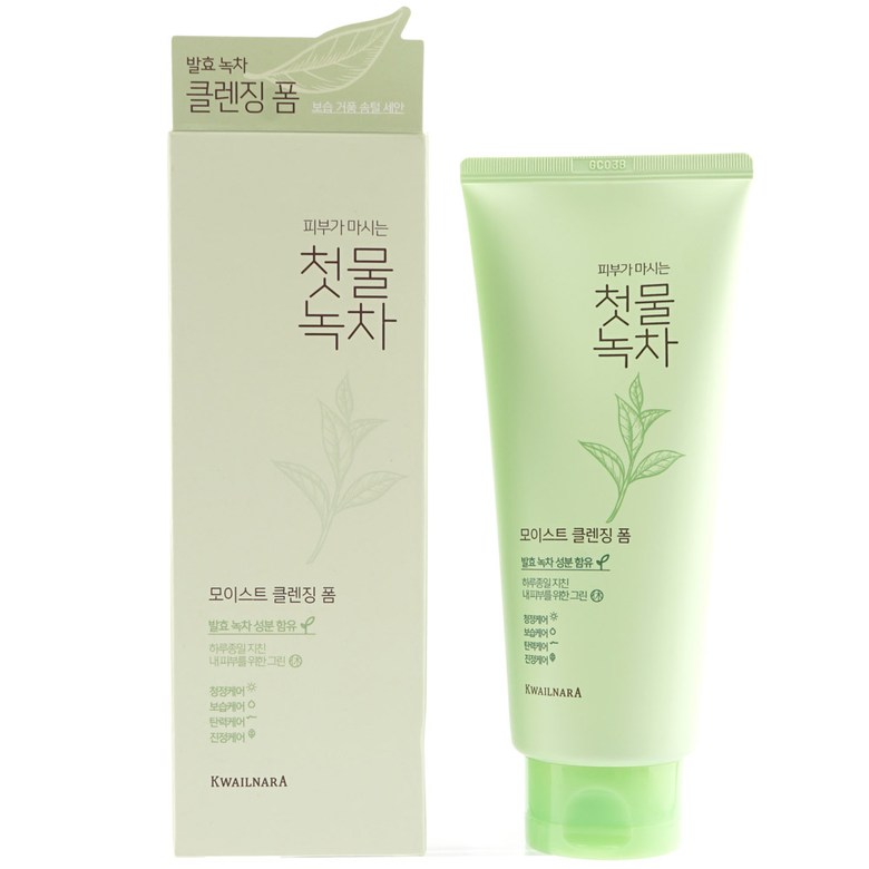 첫물녹차 모이스트 클렌징 폼 180g 모공 타이트닝 탄력 릴렉싱 발효녹차 - 상품 이미지