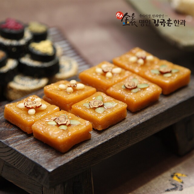명인 명장 장인 김규흔 한과 꿀약과 한입 미니 약과 500g(지퍼백)