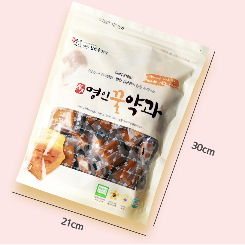 명인 명장 장인 김규흔 한과 꿀약과 한입 미니 약과 500g(지퍼백) - 상세 이미지 5