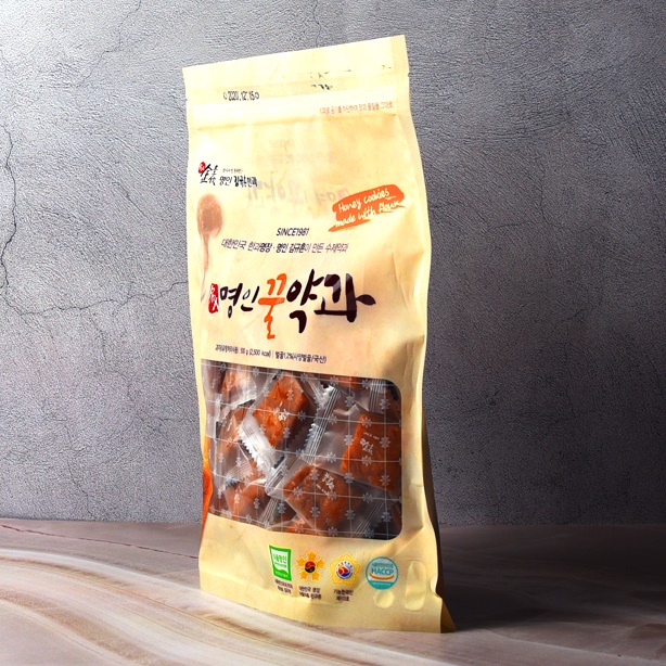 명인 명장 장인 김규흔 한과 꿀약과 한입 미니 약과 500g(지퍼백) - 상세 이미지 4