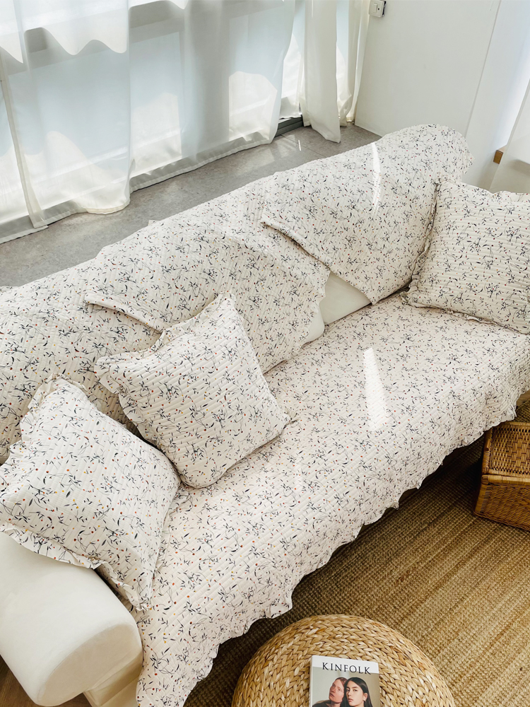 쇼니홈리빙 플라워 쇼파패드 소파 매트 덮개 방석 토퍼 2인용