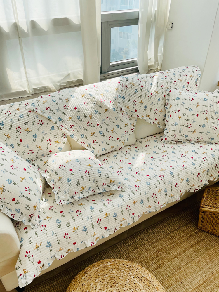 쇼니홈리빙 플라워 쇼파패드 소파 매트 덮개 방석 토퍼 2인용