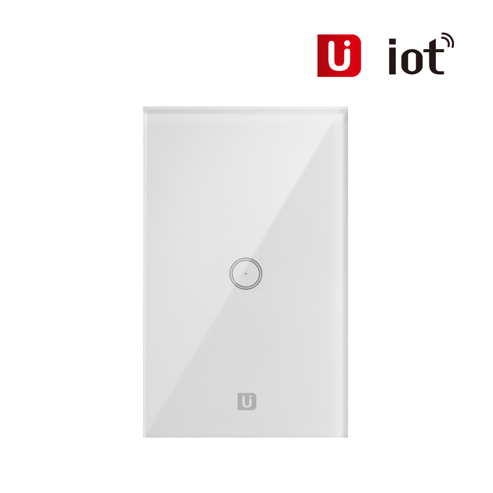 유아이오티 UIOT-SW10S 홈IOT 1구 스마트 벽스위치 조명등 형광등 무선원격제어 Zigbee방식 - 메인 이미지