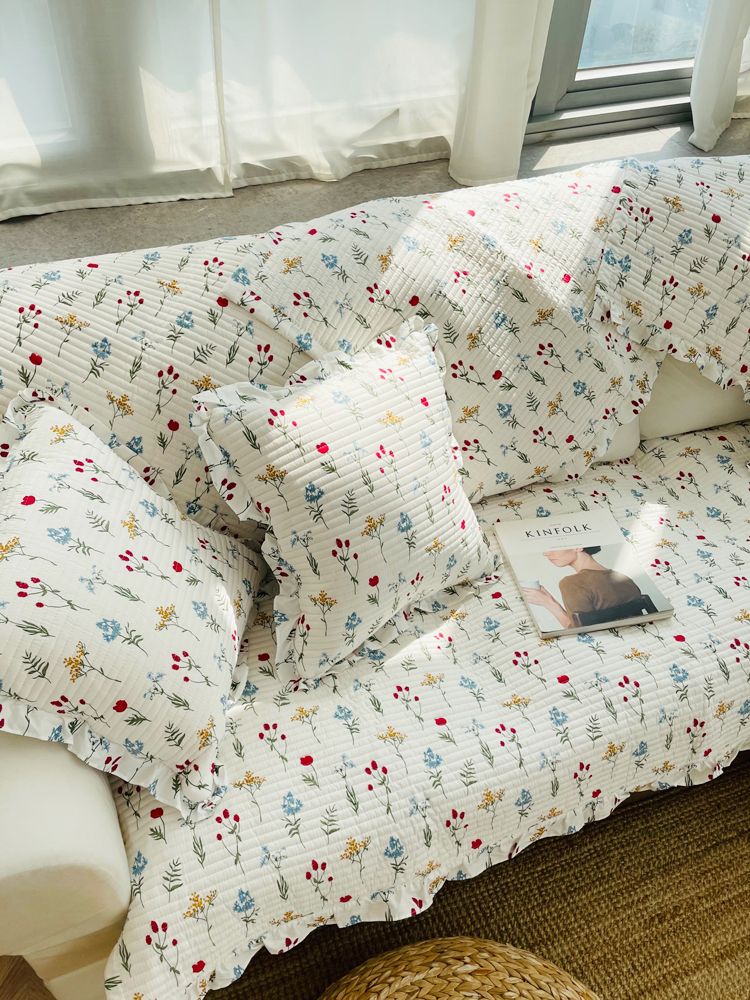 쇼니홈리빙 플라워 쇼파패드 소파 매트 덮개 방석 토퍼 2인용