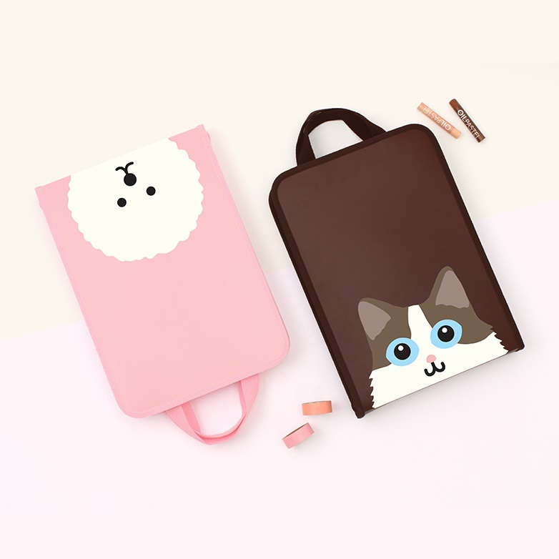리딩펫 지퍼 파일 백 레버 화일 A4 서류 잡지 과제물 파일가방 서류바인더 손잡이 - 상세 이미지 3