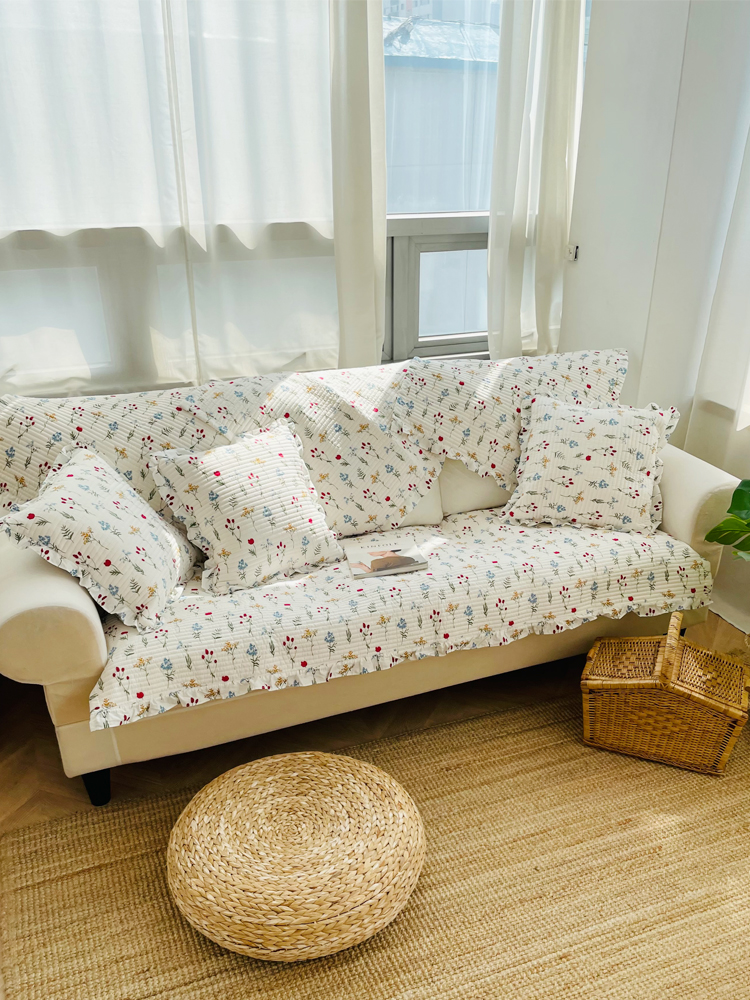 쇼니홈리빙 플라워 쇼파패드 소파 매트 덮개 방석 토퍼 2인용