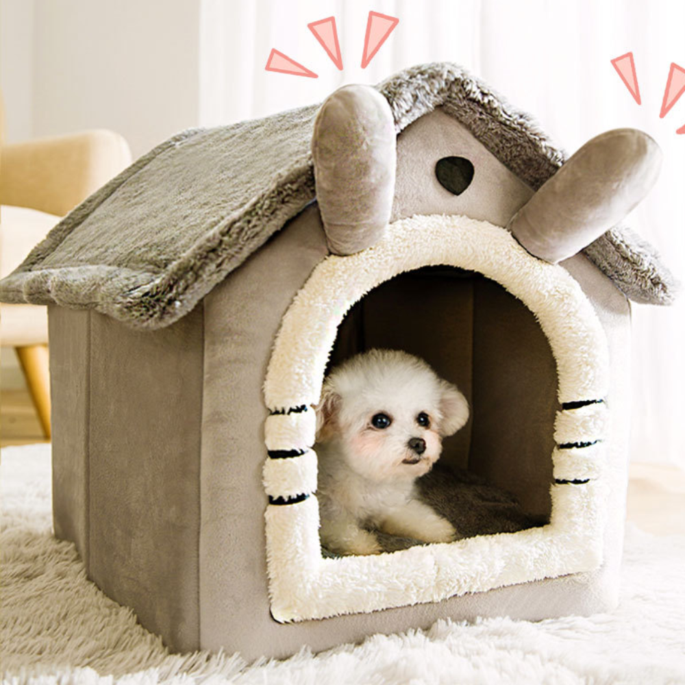강아지 하우스 고양이 숨숨집 텐트 침대 동굴집 세모지붕하우스 회색 중형
