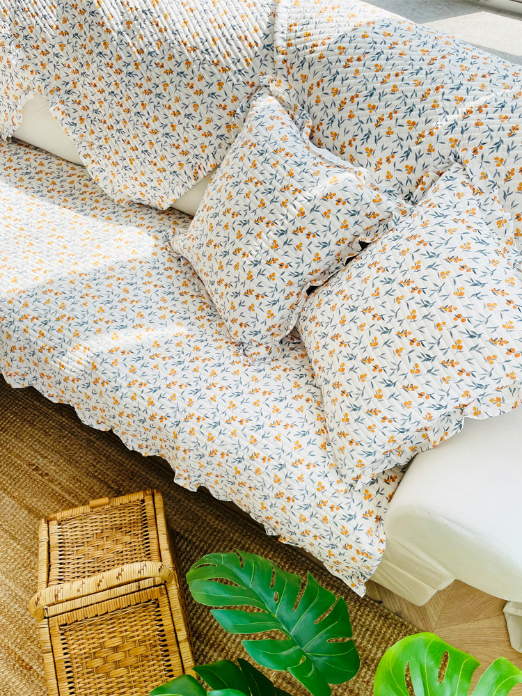 쇼니홈리빙 플라워 쇼파패드 소파 매트 덮개 방석 토퍼 2인용