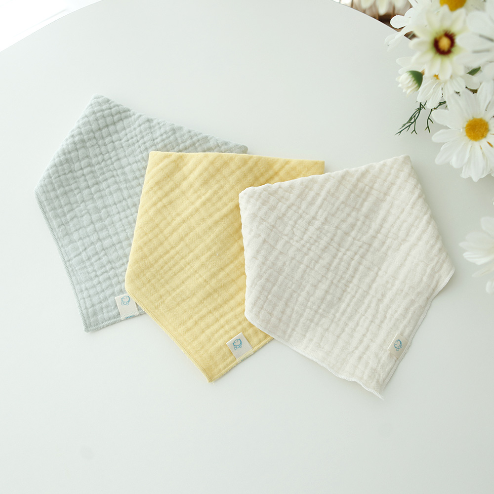 삼중 거즈스카프빕 파스텔 3종세트 사계절 아기 목수건 데일리빕