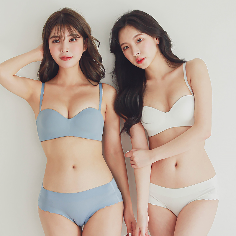 힙핑크 작은가슴브라 마일드 하프컵 오프숄더 끊없는브라/팬티 - 상품 이미지