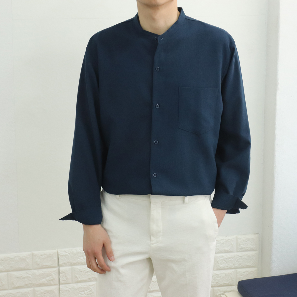 남자셔츠 남자린넨셔츠 오버핏 차이나카라 남방 이미지 6