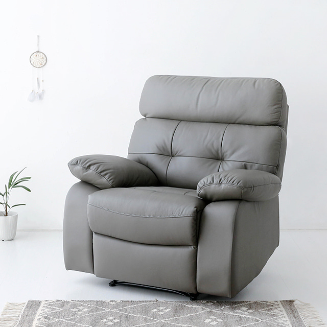 1인용 수동 가죽 리클라이너 소파 일인용 눕는 푹신한 의자 무중력 쇼파
