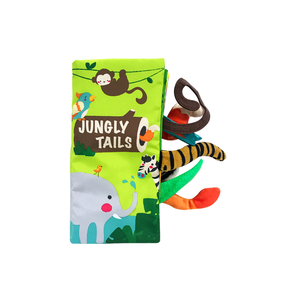[그린키즈] 오감발달 바스락 꼬리 영어 헝겊책 - JUNGLY TAILS(정글) - 상품 이미지