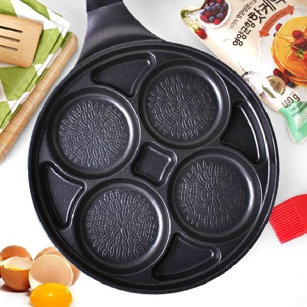 인덕션용 ih 4구 계란 나눔 후라이팬 오믈렛팬 네가지요리를한번에 김치전팬 팬케이크