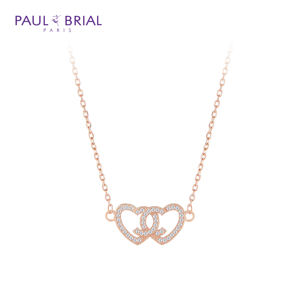 폴브리알 주얼리 더블 하트 목걸이 PYBN0189_BRASS - 상세 이미지 2
