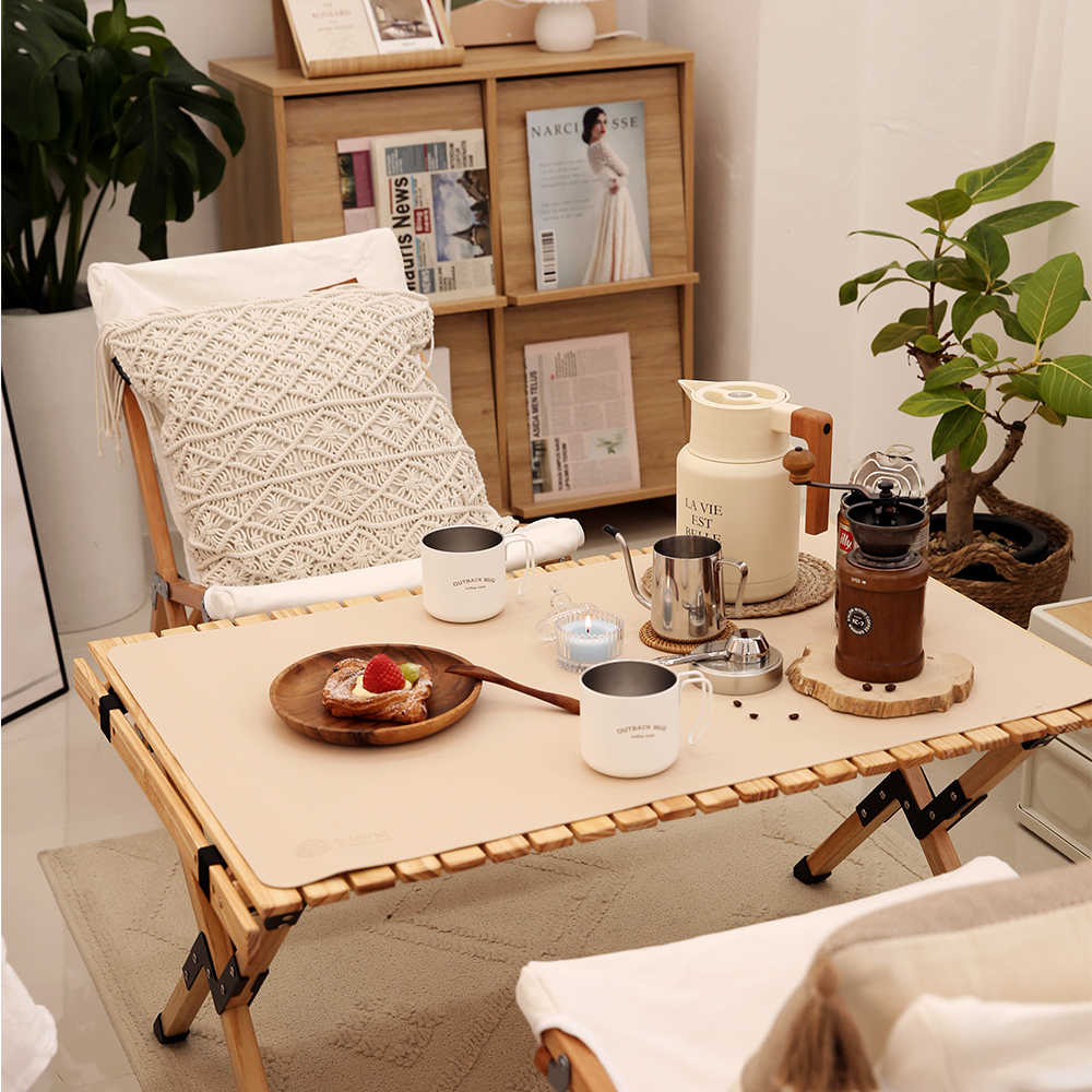 던 캠핑 테이블 매트 식탁 방수 가죽 매트 블랙