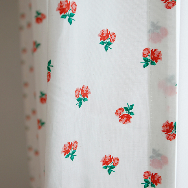 로즈 꽃무늬 아이방커튼 플라워 빈티지 작은방 여아 커튼