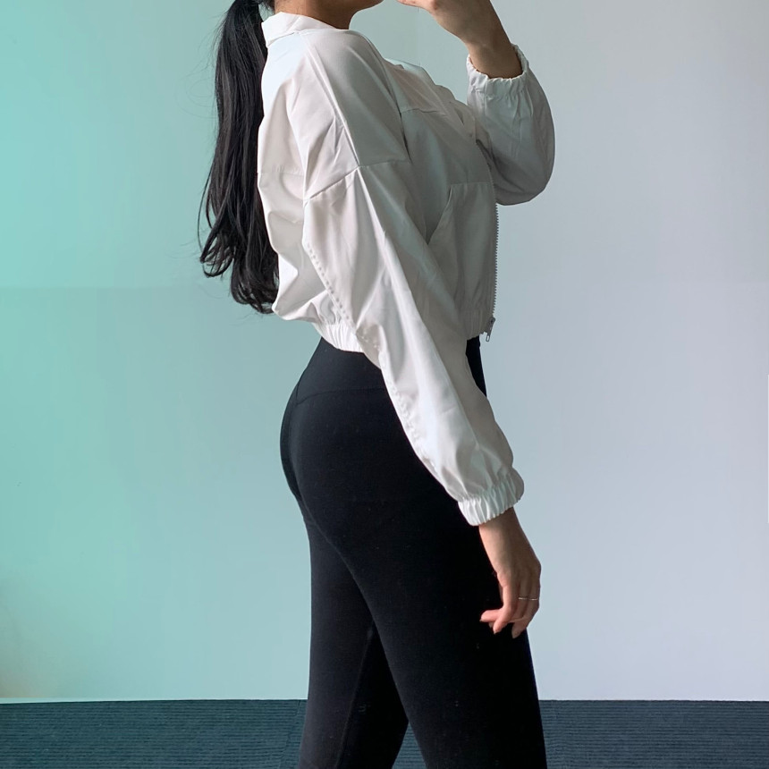 [당일출고 madecolor소라]크롭 바람막이 집업 자켓 바막 가디건 운동복 필라테스복 요가복 헬스 애슬레저룩 레이어드 크롭가디건 꾸안꾸 져지 바스락 야상 러닝 트레이닝 상세 이미지 50