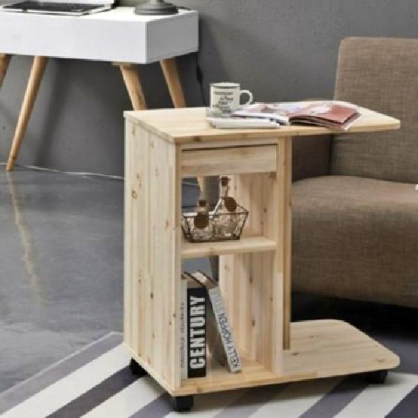 삼나무 바퀴협탁 바퀴달린테이블 원목 이동식티테이블 이동형 화분탁자 우드 간이 보조