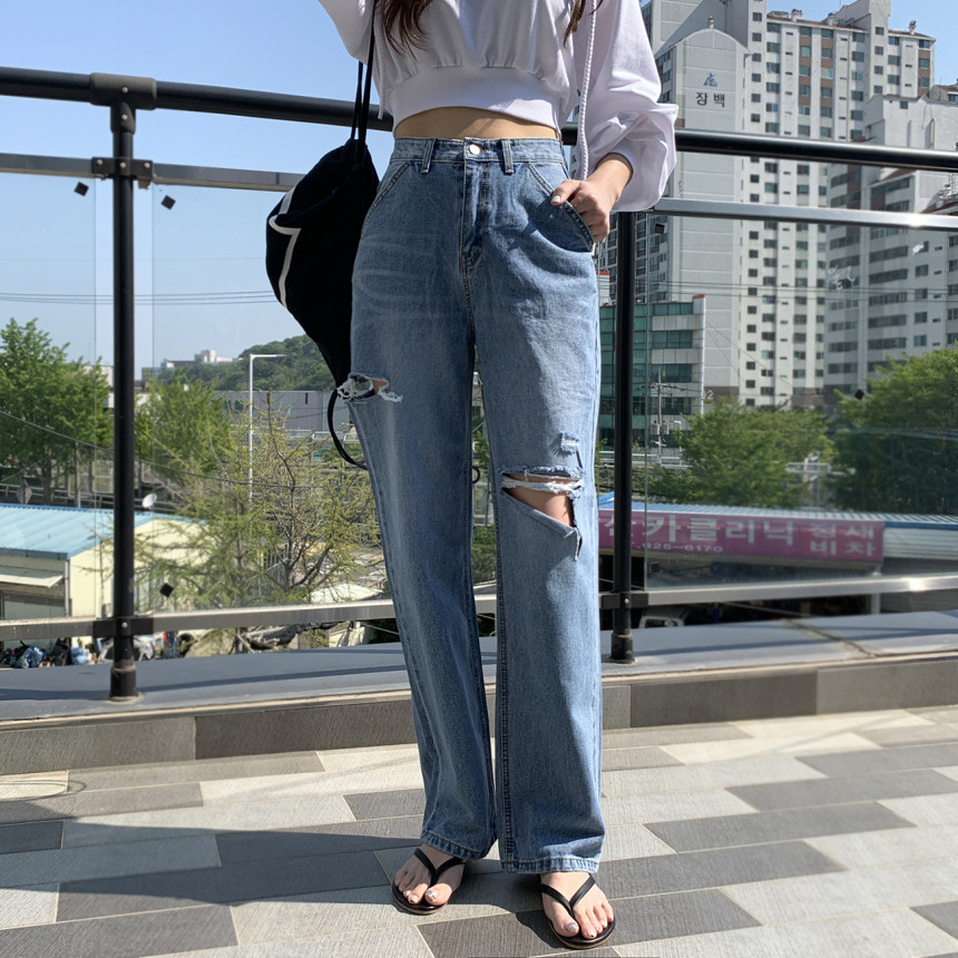 [핏대박/와이드] 루즈핏 롱 와이드 찢청 청바지 상세 이미지 20