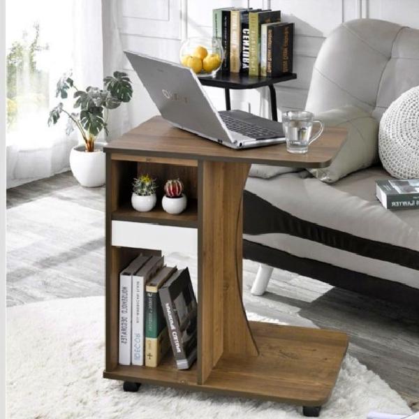 심플 바퀴협탁 바퀴달린테이블 원목 이동식티테이블 이동형 화분탁자 우드 수납장 간이 보조