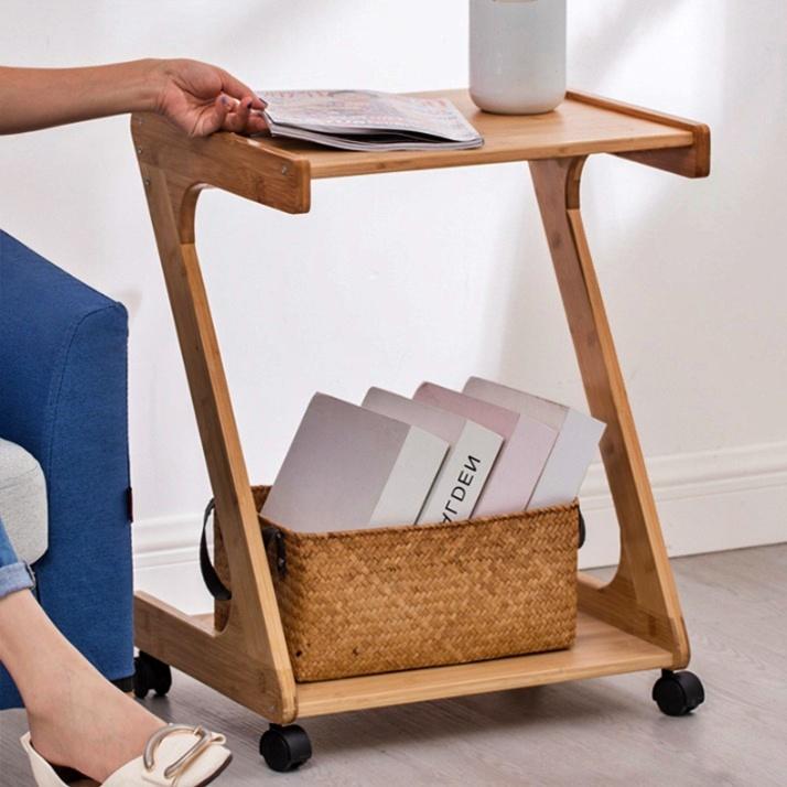 원목 바퀴달린테이블 바퀴협탁 이동식티테이블 이동형 화분탁자 우드 쇼파사이드 간이 보조