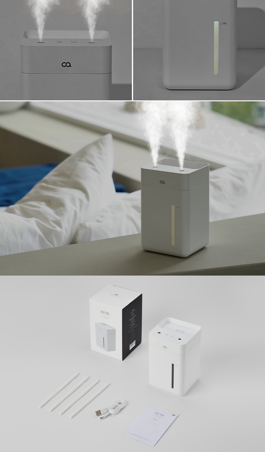 오아 센스S 듀얼 무선 미니 가습기 1L 사무실 탁상용 책상 충전식 usb 필터 탁상 상세 이미지 16