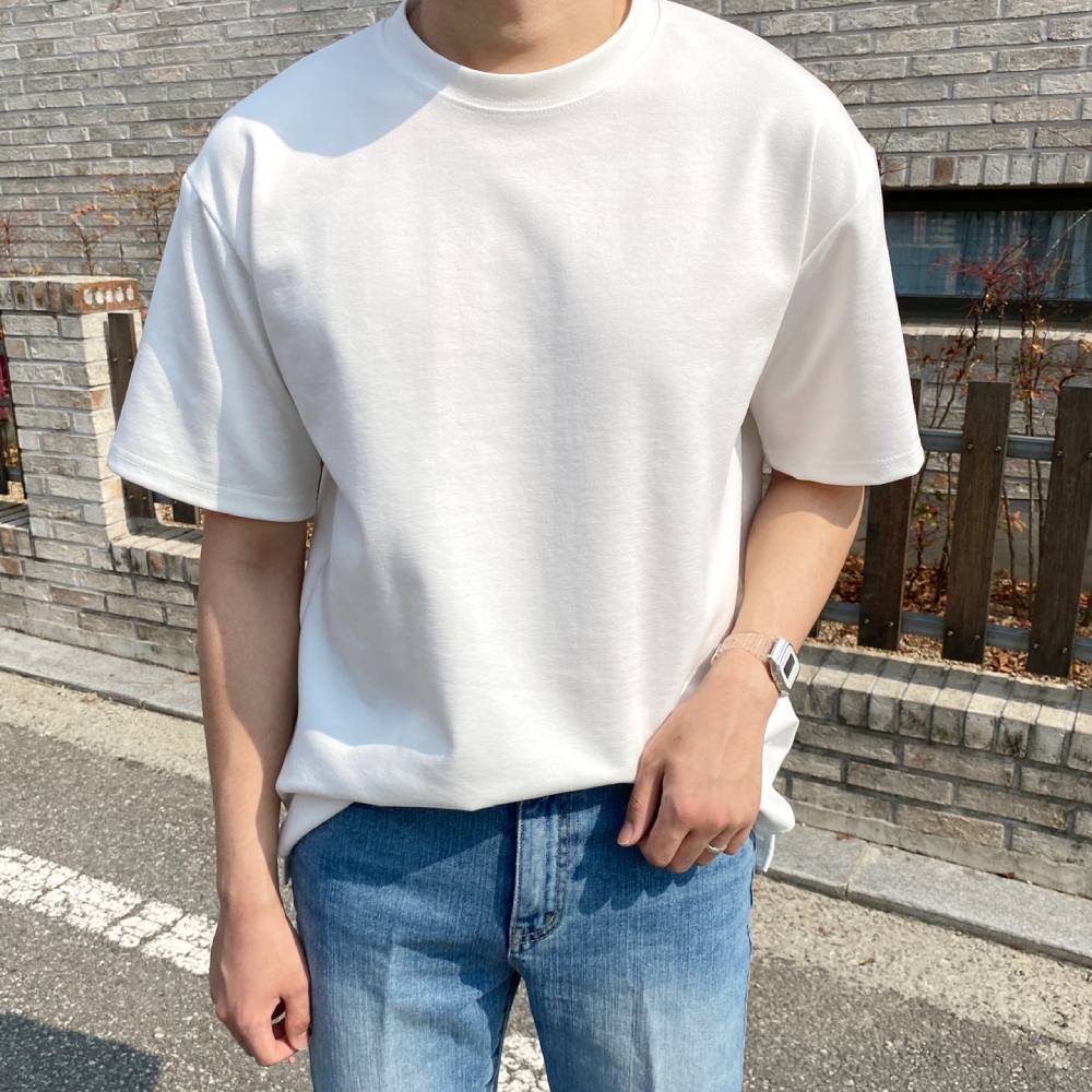 남자오버핏반팔 10수반팔 두꺼운흰티 남자반팔티셔츠 반팔티추천