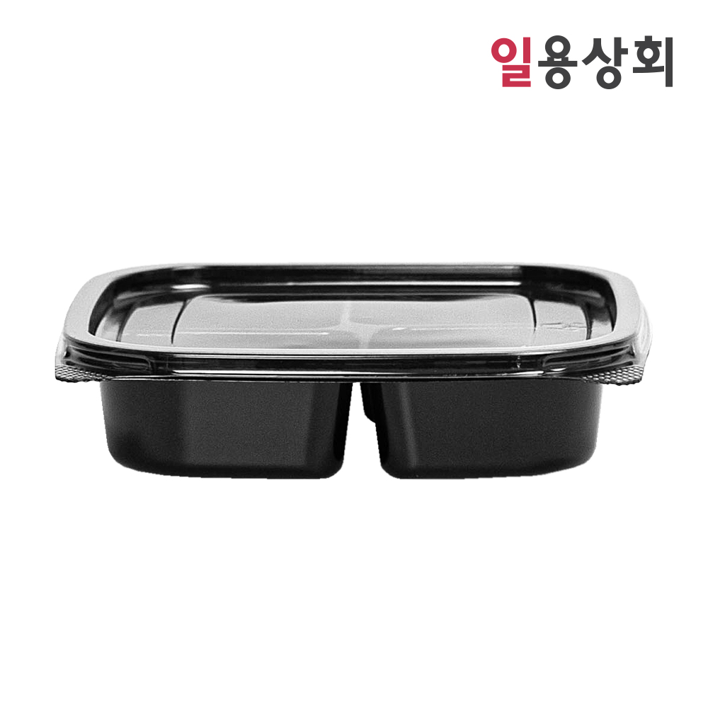 일회용 샐러드 반찬용기 TY 150-4 4칸 400세트 검정 : 일용상회
