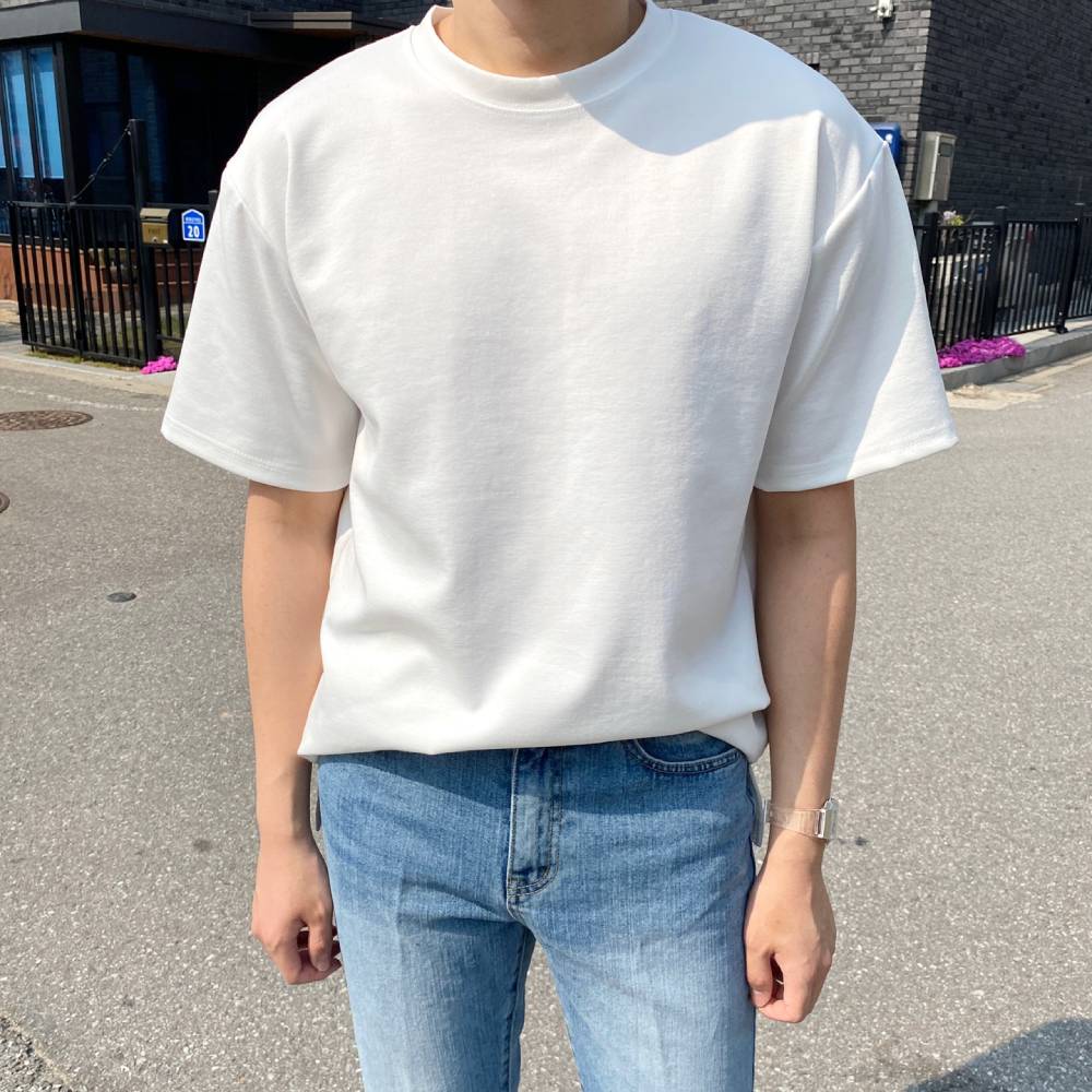 남자오버핏반팔 10수반팔 두꺼운흰티 남자반팔티셔츠 반팔티추천