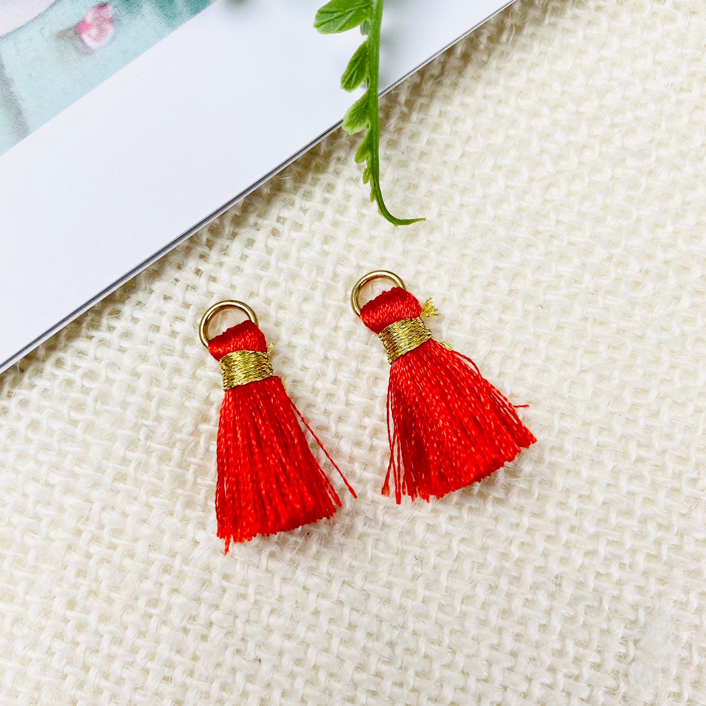 NEW) 2cm 금사 미니태슬 장식 (2개) 이미지 8