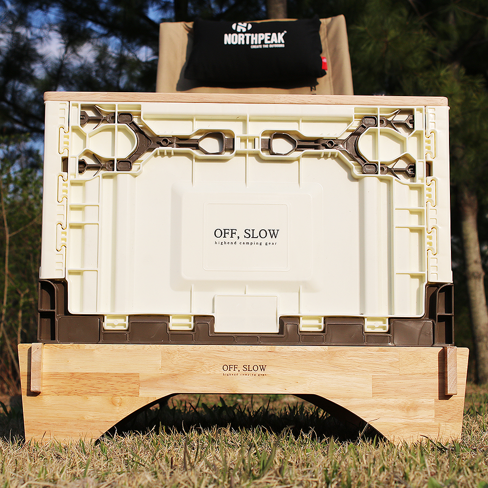 캠핑 폴딩박스 접이식 오픈도어 우드 상판 테이블 세트