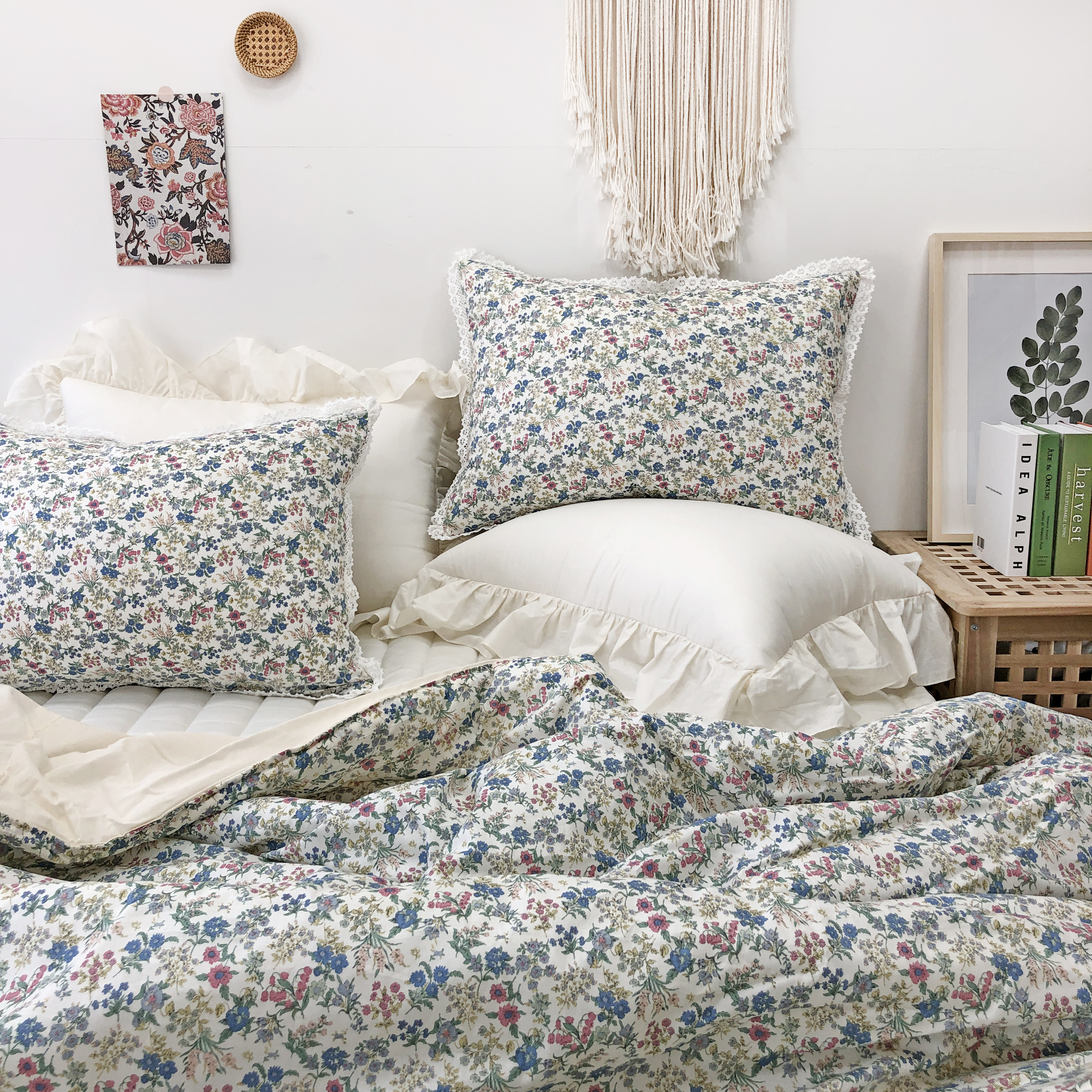 어반플라워 60수 아사 순면 무누빔 봄 간절기 얇은 차렵이불 S/SS