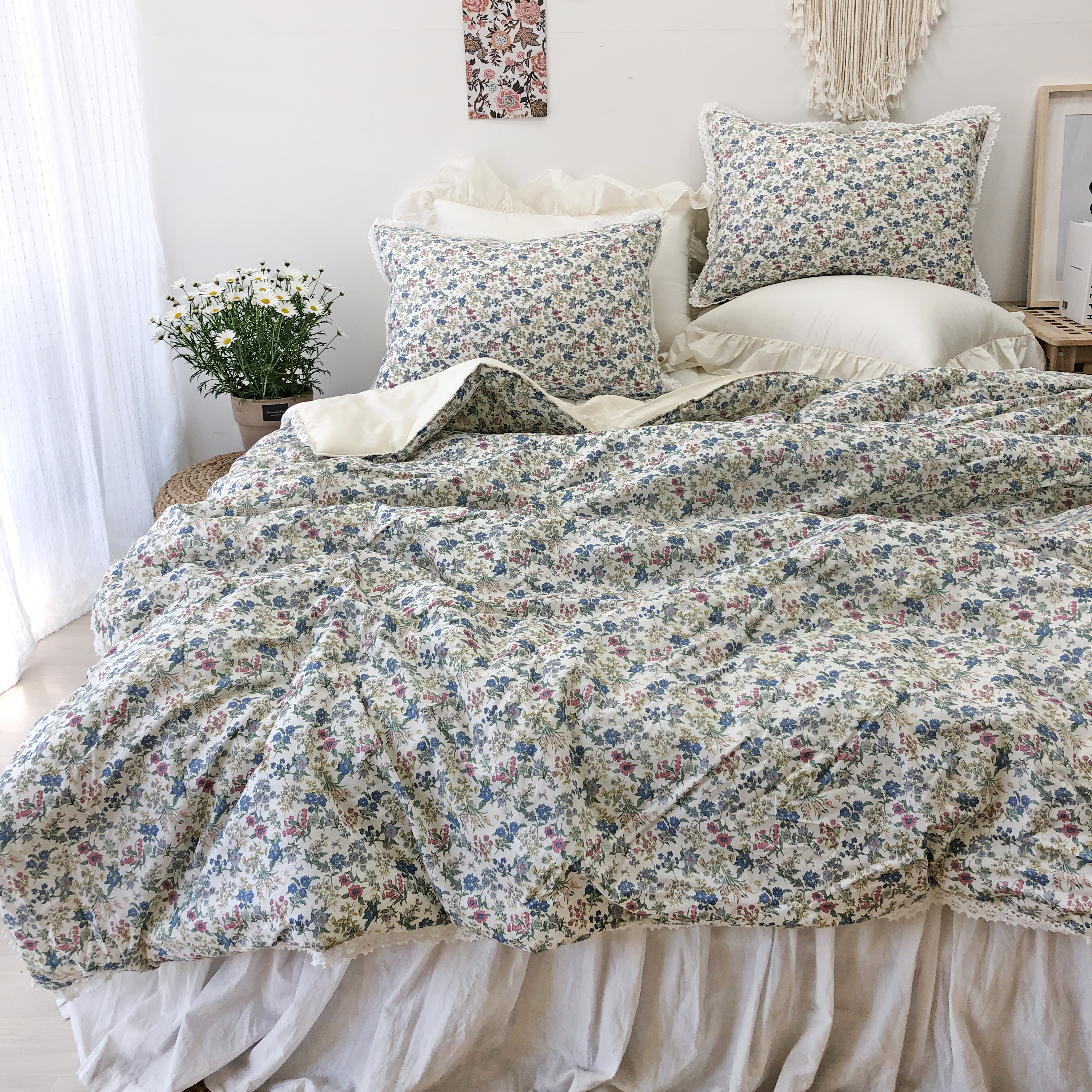 어반플라워 60수 아사 순면 무누빔 봄 간절기 얇은 차렵이불 S/SS