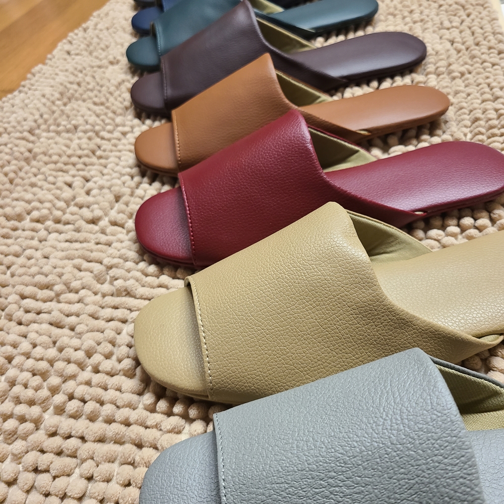 가죽 실내화 거실 실내 슬리퍼 여성 호텔 레자 고급 거실화