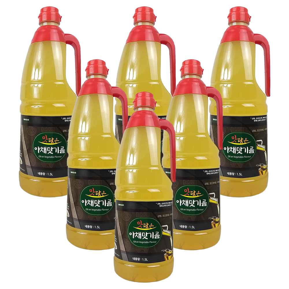 맛담은 야채맛기름 1.5L, 6개, 국산 양파 대파로 만든 파기름 김밥용 향미유 볶음요리 야채기름 - 상품 이미지