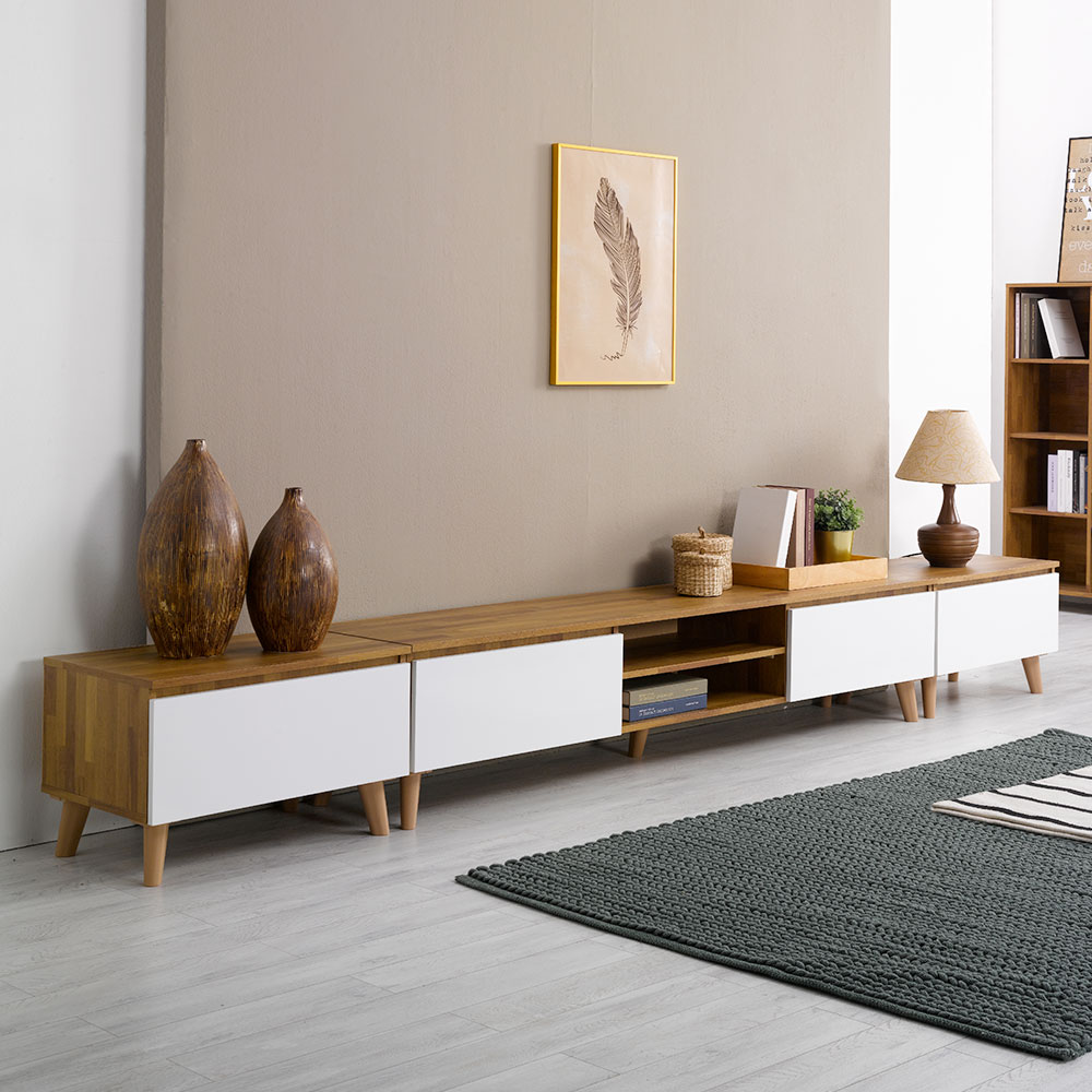 카이 북유럽 거실 TV 서랍장 티비다이 슬림 낮은 거실장 2700