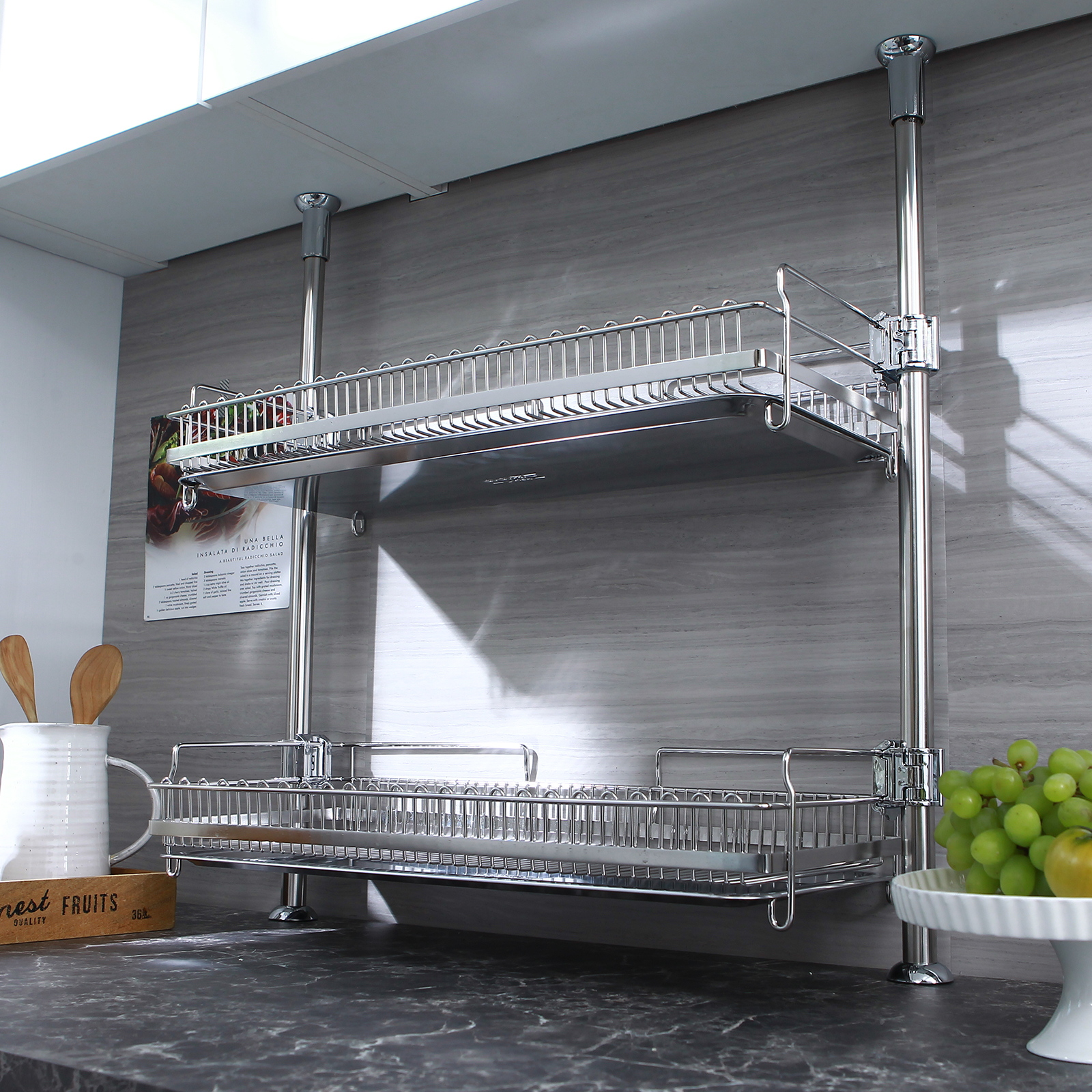 아이넥스 시그너스 올스텐 기둥식 2단 무타공 식기건조대 풀세트(SE600E)