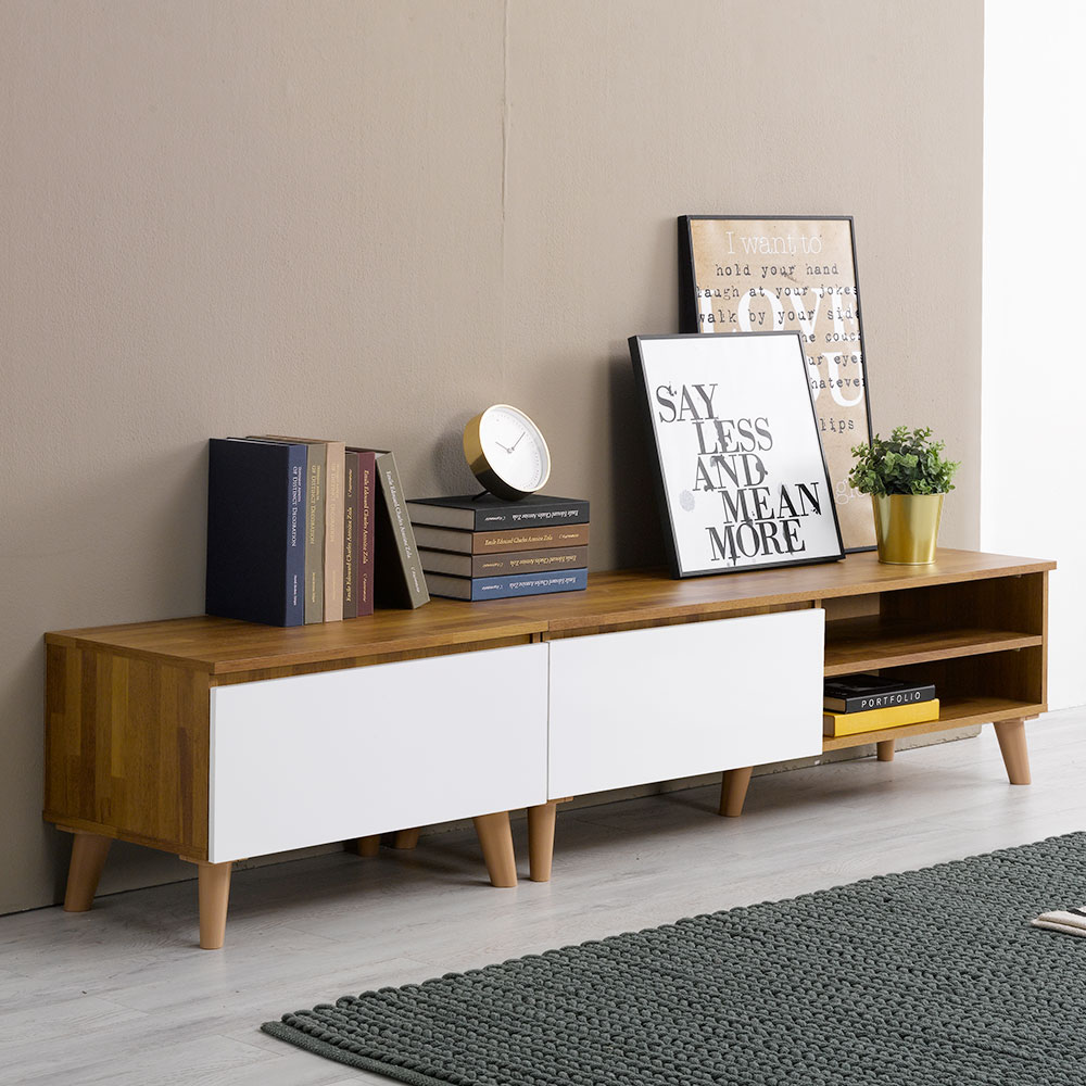 카이 2400 낮은 거실장 모던 TV다이 선반 수납장