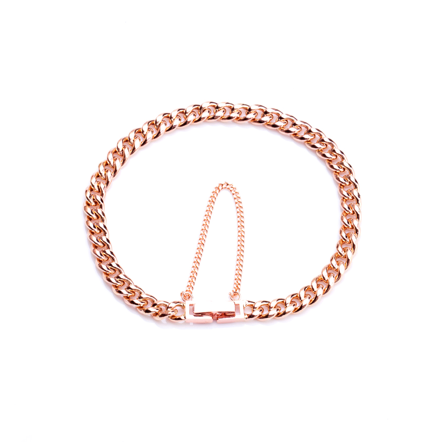 14k 18k 로즈 할로우 커브 메디앙 체인 금 팔찌