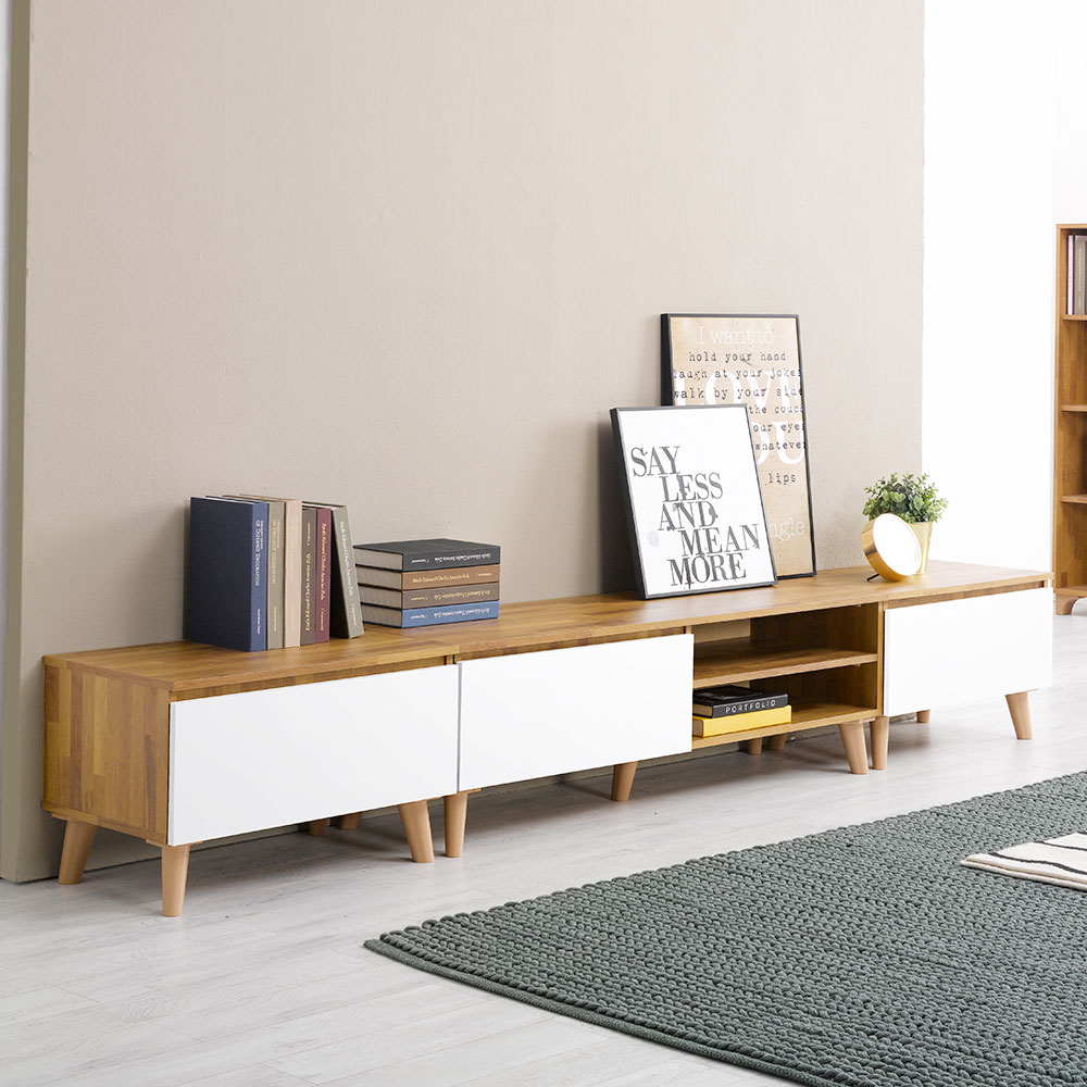 카이 2400 낮은 거실장 모던 TV다이 선반 수납장