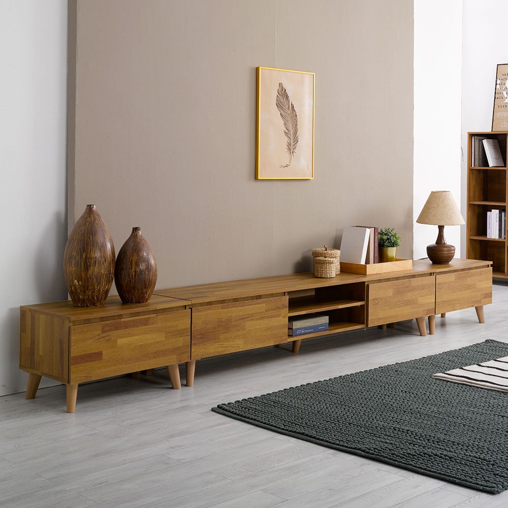 카이 북유럽 거실 TV 서랍장 티비다이 슬림 낮은 거실장 2700