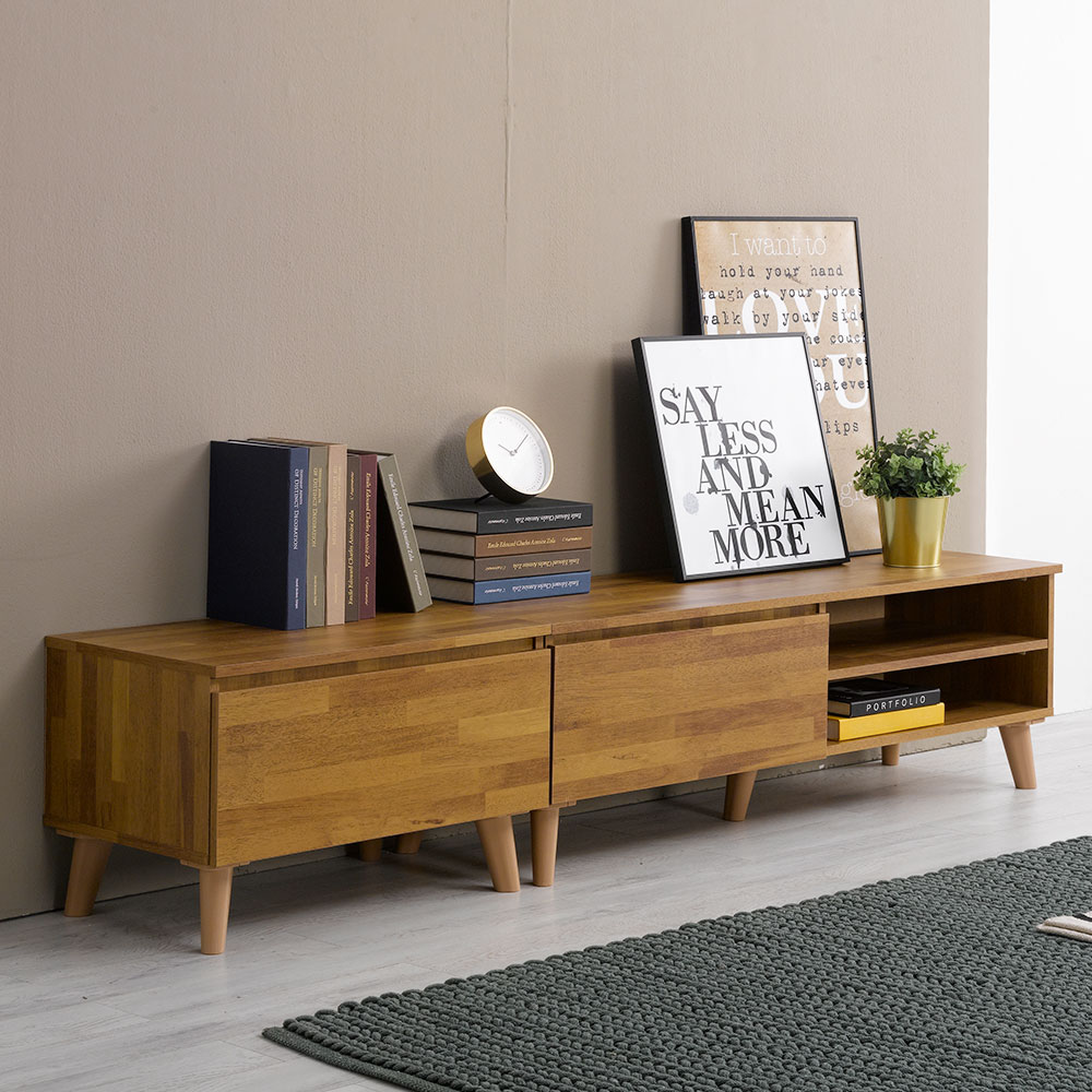 카이 2400 낮은 거실장 모던 TV다이 선반 수납장