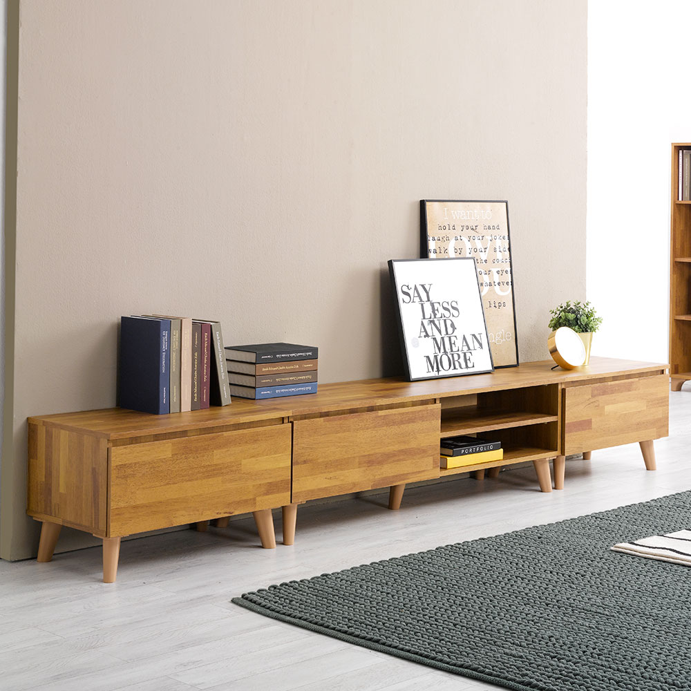 카이 2400 낮은 거실장 모던 TV다이 선반 수납장