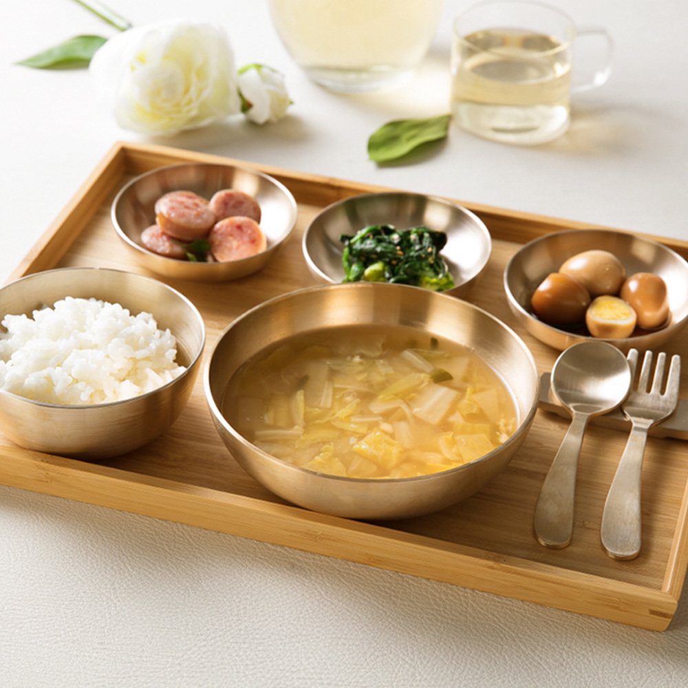 놋향 방짜유기 안성 유기그릇 세트 유아 반상기 놋그릇 로다스푼포크 아기 백일 돌 선물 남자 여자 유아식기 이유식기